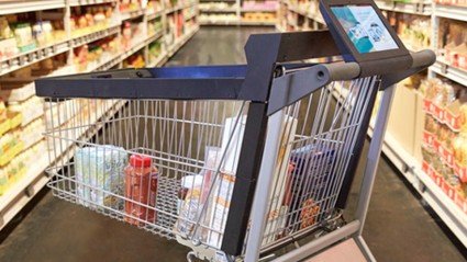 Colruyt test winkelwagen die zelf de boodschappen scant